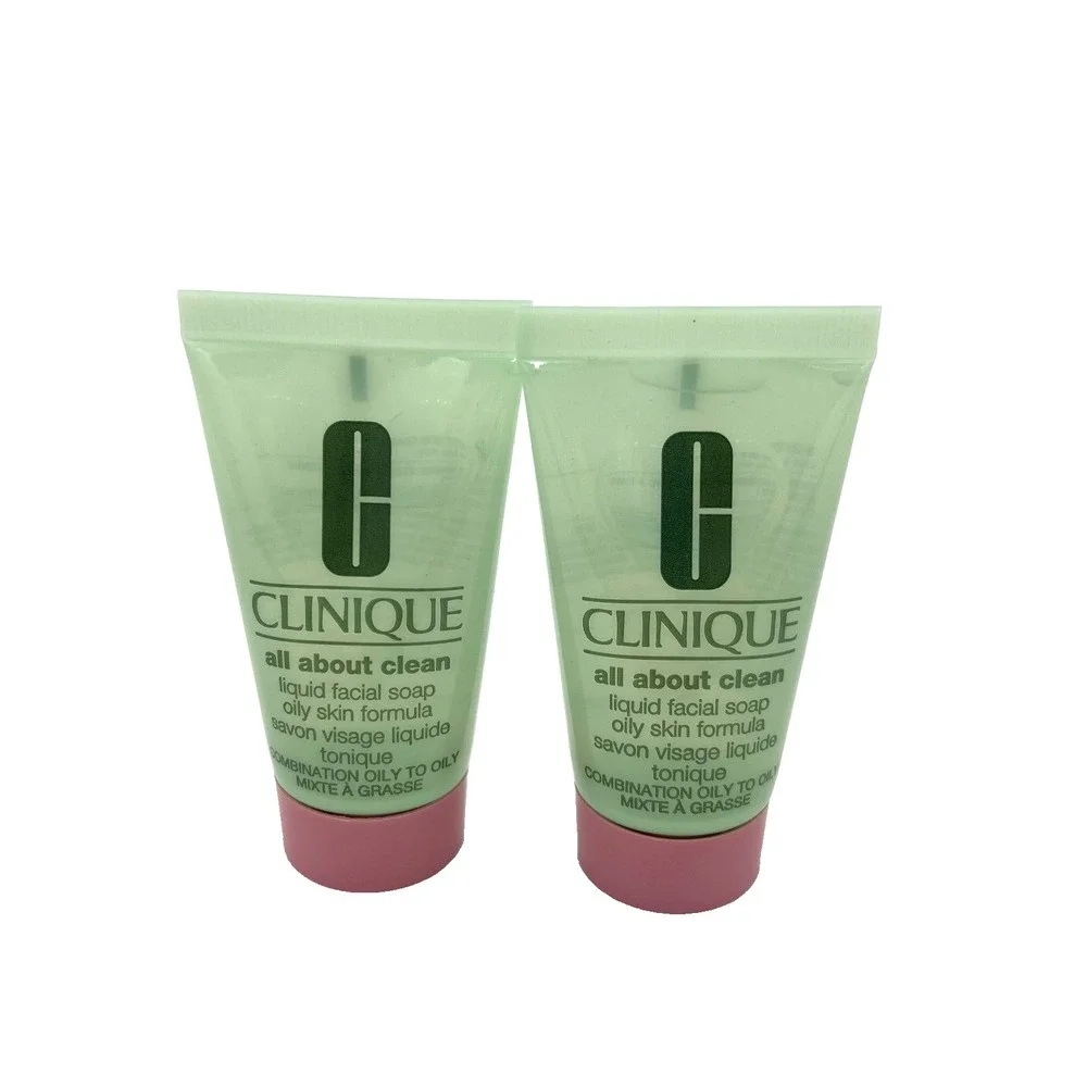 Clinique All About Clean Liquid Facial Soap Oily Skin Formula 1 oz / 30 ml x 5